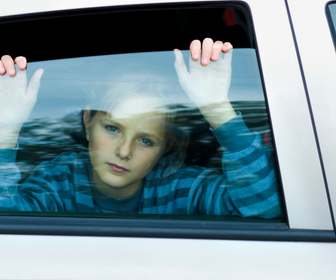 girl bored in car