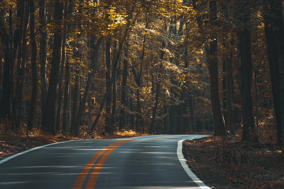 road in the evening